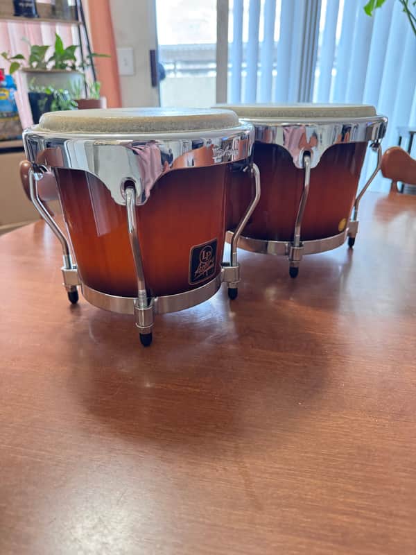 LP Aspire Series Wood Bongos - Vintage Sunburst with Chrome Hardware image 1