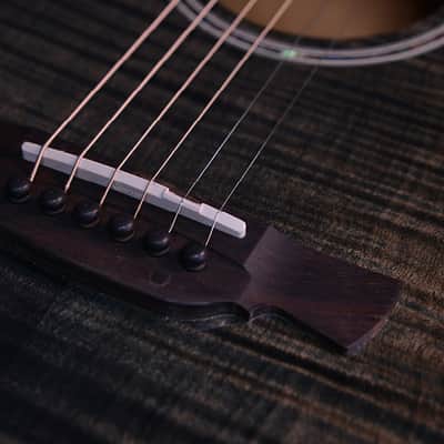 Crafter Noble Trans Black Small Jumbo Flame Maple Acoustic Guitar Preamp Pickup image 4