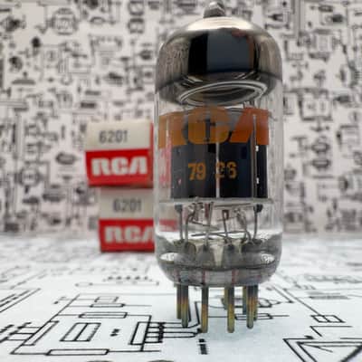 RCA 6201 Grey Plate - 1979 Matched Pair | Preamp Tube USA NOS image 2