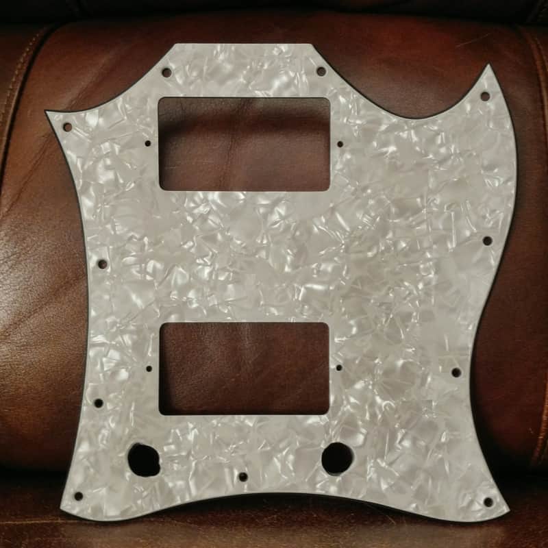 "Allparts" Gibson SG WHITE Pearloid Pickguard MODIFIED image 1