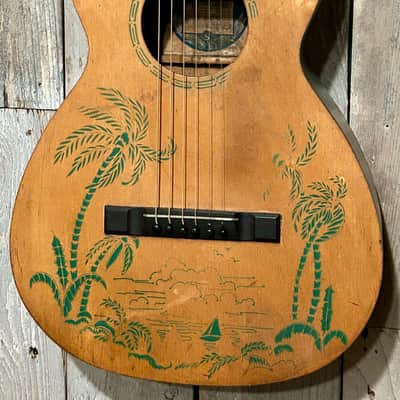 1932 Supertone Hawaiian Scene Parlor, Incredible Vintage Parlor! Comes With Pro Set Up! image 1