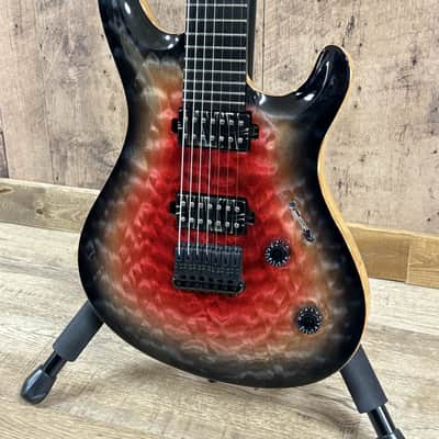Mayones Regius Core 7 Quilt Maple 2018 Trans Galaxy Eye Red Gloss image 2