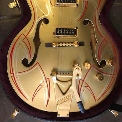 Gretsch Rare MIJ Custom G6120DS w/HSC 2013 Gold w/Custom Pinstripes by Hot Rod Walt #341 image 5