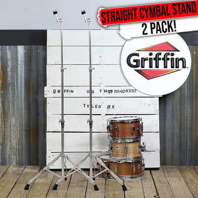GRIFFIN Straight Cymbal Stand 2 PACK - Percussion Drum Hardware Mount Holder Set image 1