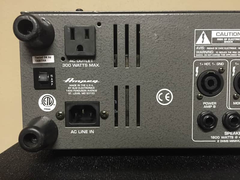 Ampeg SVP 1600 Stereo Bass Power Amp USA | Reverb