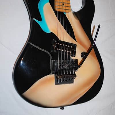 Kramer Baretta 1980's Black with Legs Graphic Kline Style image 2