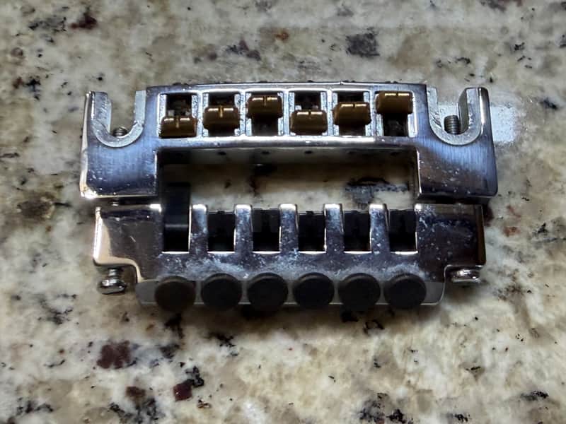 Schaller 456 Stud Mount Adjustable Bridge With Fine Tuners - Chrome image 1