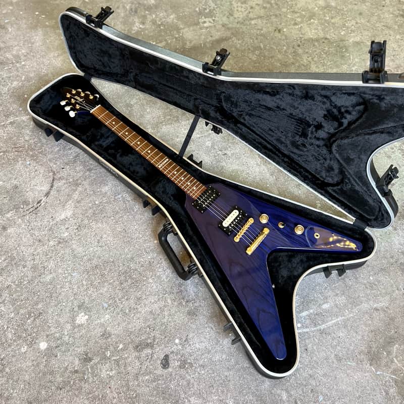 Greco Flying V c 1990- 2000 trans Amethyst original vintage MIJ Japan ox image 1