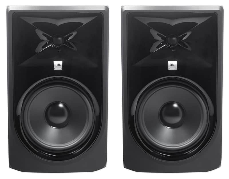 (2) JBL 305PMKII 8" Powered Studio Reference Monitor Monitoring Speakers image 1