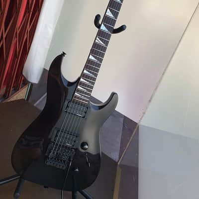 1991 MIJ Charvel Archtop Dinky DKA-110-HH, MoP Sharkfin, Superb, Trans Black, Vintage Gig Bag image 2