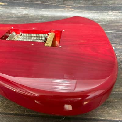 90s Charvel CST-060-SSH Stratocaster Body Ash See-throw Red/Plate Made in Japan image 16