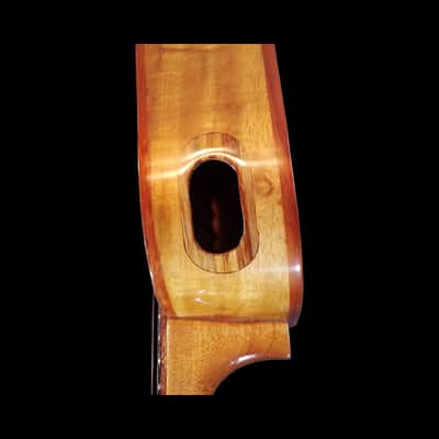Solid Koa Pineapple with Flame Maple Top Tenor Ukulele with Hardwood Inlays SCJ-JH#135 image 9