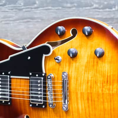 D'Angelico Premier SS Dark Iced Tea Burst Flame Maple Electric Guitar w/Bag image 4