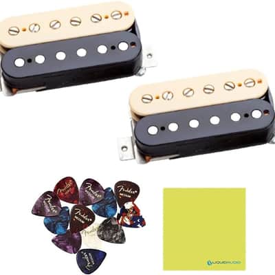 Seymour Duncan APH-2s Alnico II Pro Slash Set Humbucker Pickups Bundle Zebra/Reverse Zebra, w/ 12 Guitar Picks and Liquid Audio Polishing Cloth - 11104-08-ZRZ image 1