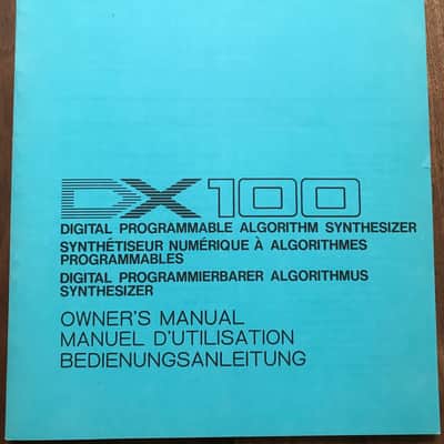 Yamaha DX100 Owner’s Manual and Voice Programing Guide