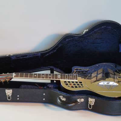 National Reso-Phonic Style 1.5 Brass Body Cutaway Tricone 2023 Mirror Nickel Engraved Wiggle Border image 6