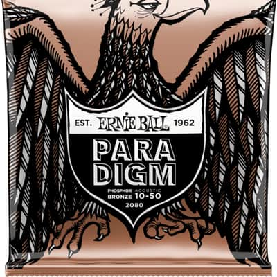 Ernie Ball 2080 Paradigm Extra Light Phosphor Bronze Acoustic Guitar Strings, 10-50 image 1