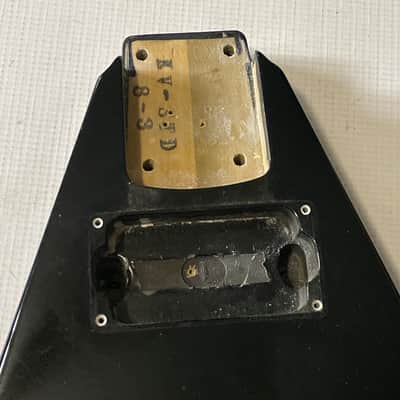 1990's MIJ Jackson Professional King V Black Guitar Body Floyd Tremolo Ready image 9