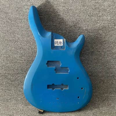 Blue 4 String Bass Basswood Body image 1