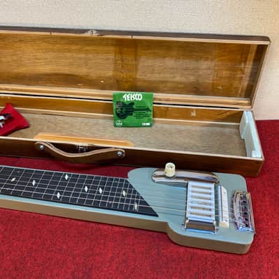 Vintage Teisco model 7 lap steel guitar set with homemade case image 5