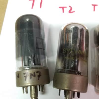 NU National Union 7N7 Loktal tNOS AT1000 TESTED Balanced! PI Vacuum Tube greyglass T1 rare support rods triple mica early military dual triode (like 6SN7) 1941-1946 image 14