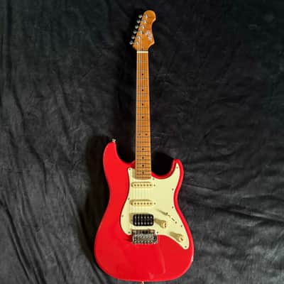 Jet Guitars JS-400 JS400 CRD, HSS Ceramic pickups, solid basswood body, 22 frets roasted maple neck, 2 point tremolo Free Setup image 2
