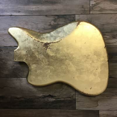 Made to Order - FRANCHIN Neptune guitar body Relic Aged METALLIC LEAF (Gold/Silver/Copper) Basswood Poplar Offset Jazzmaster Style Made in Italy image 7