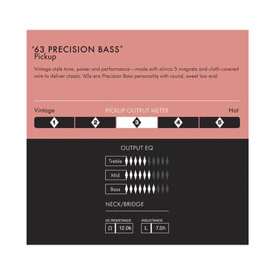 Fender Pure Vintage '63 Precision Bass Pickup Set (Black) image 3