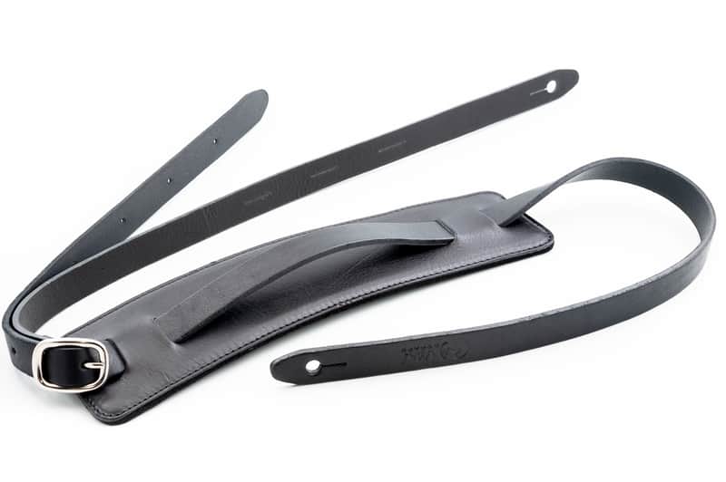 Right On Straps Leathercraft Adjustable Slim Guitar Strap - Black image 1