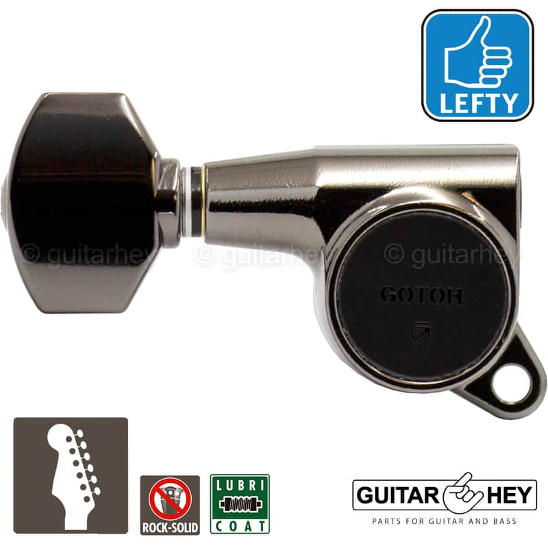 NEW Gotoh SG381-07 Set 6 in line w/ SMALL Buttons LEFT HANDED - COSMO BLACK image 1