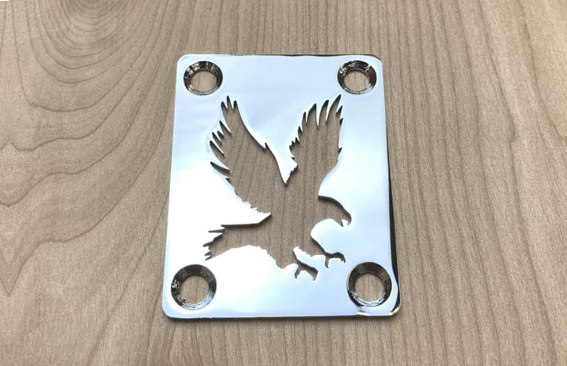 Eagle Neck Plate For Bolt On Neck Guitar or Bass - Chrome Finish image 1
