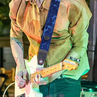 Guitar Strap 2 inch Velvet Guitar Straps with Full Grain Leather End, for Bass Electric and Acoustic Guitars, Free Strap Button, 2 Strap Locks and 4 Guitar Picks image 2