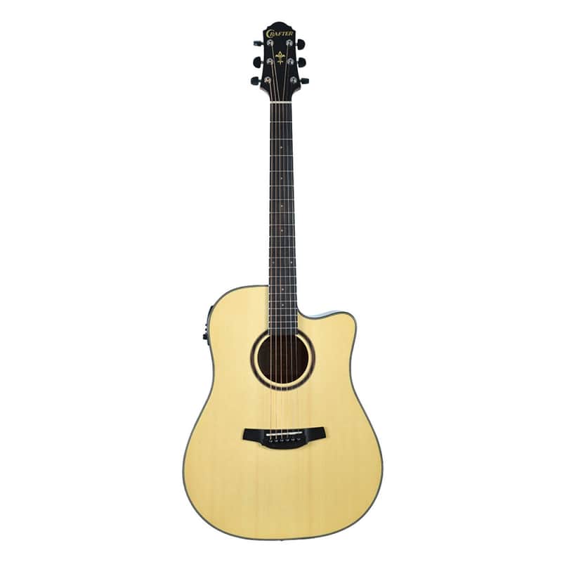 Crafter Silver Series 250 Dreadnought Cutaway Acoustic Electric Guitar - Natural image 1