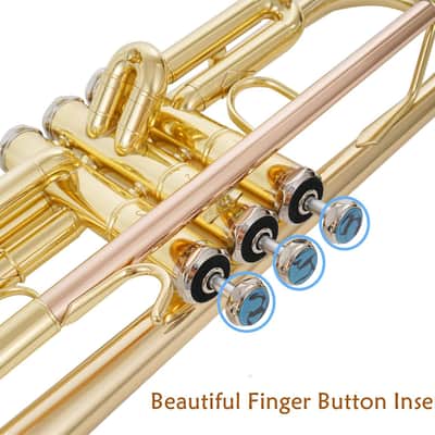 Bb Trumpet (Golden) – Beginner/Student Brass Instrument with Phosphor Copper Leadpipe, ABS Sturdy Case, Cleaning Kit & 7C Mouthpiece image 3