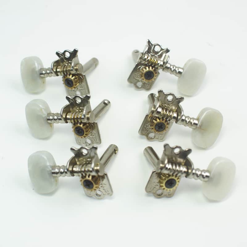 3L/3R Classic Acoustic Guitar Tuning Keys Tuners Head Pegs ,Nickel /Pearloid image 1