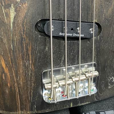 Woodcraft Electric Guitar Custom made 4 string P-Bass Electric Bass Guitar 300 years age Oak image 4