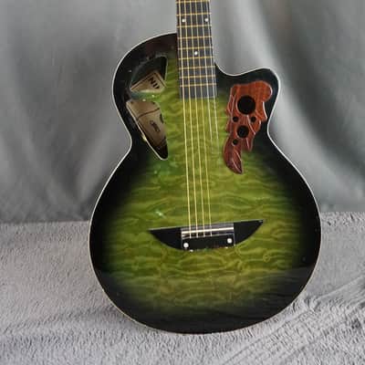 Nikko Guitar 3823 - Quilted Green Acoustic Guitar image 2