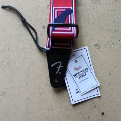 Fender Weighless Monogrammed Strap Red/White/Blue 2" image 2