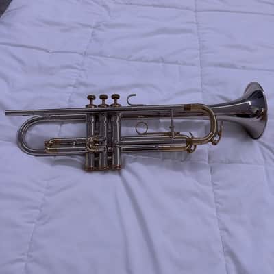 King Tempo Nickel 1970s - Silver Trumpet with Laquer slides and original case image 3