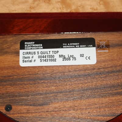 Peavey  Cirrus 5 Quilt Top Tiger Eye 2006 MINT image 14
