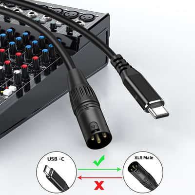 USB C to XLR Cable,10 FT XLR Male to USB C Converter Adapter,USB Type C to XLR Male Output Stereo Cable for Amplifier, Speaker, Mixer Console, etc image 2