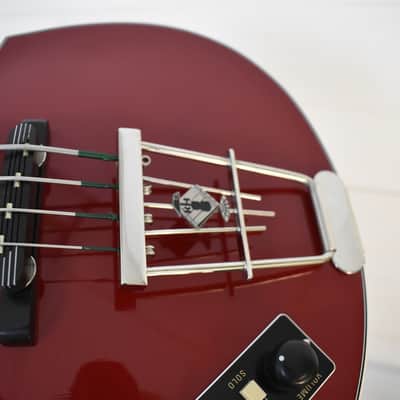 2013 Hofner Bass GL-VB-60-WR Lefty Red in German made Gold label with OHSC #6036 image 7