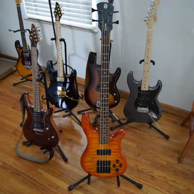 Spector Q4 Pro Bass , with hard case , EMG pickups , flame maple top image 8