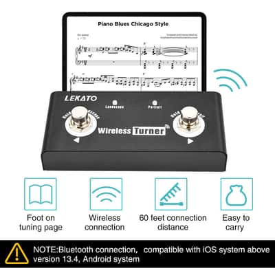 LEKATO Wireless Bluetooth Page Turner Pedal Controller Tuning True Bypass image 2