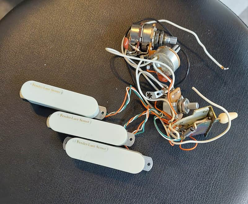 Fender Stratocaster Lace Sensor Pickup Set Gold from original Eric Clapton Strat*E.C./Jeff Beck/David Gilmore used Lace pickups*completely wired=3 pots+5-way switch*made in USA image 1