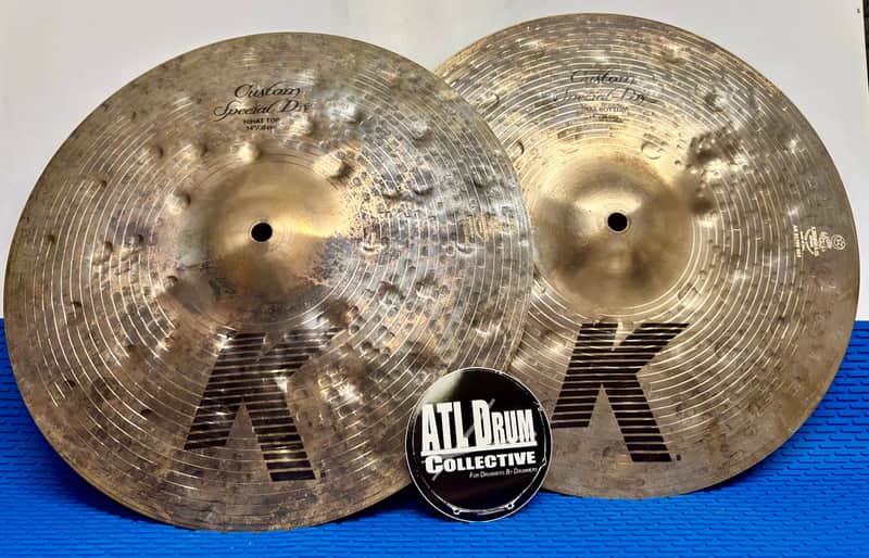 Zildjian 14" K Custom Special Dry Hi-Hat Cymbals (Pair) 2002 - Present - Traditional - NOS - 1006 grams Top / 1424 grams Bottom image 1