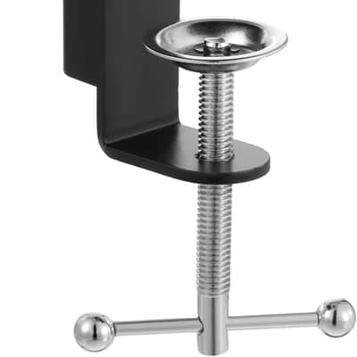 Metal Desk Clamp, 2 in 1 Table Mount Clamp Black C-Clamp Mic Desk Clamps Mount Holder with Adjustable Screw for Microphone Suspension Boom Scissor Arm Stand Holder, Black image 1