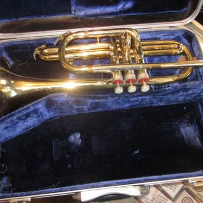 Vintage 1960 Conn Director Brass Bb Cornet with Vincent Bach 7C Mouthpiece & Constellation 7B-N Mouthpiece w/ Hard Case image 13
