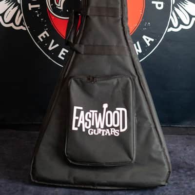 Eastwood Flying V Bass - Short Scale - Black w/OGB image 11