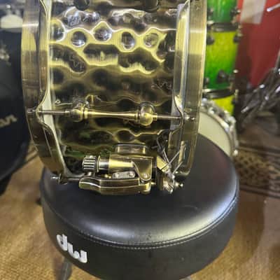 Mapex Black Panther Sledgehammer 14x6.5" Brass Snare Drum with Brass Hardware 2010s - Hammered Antique Brass image 6